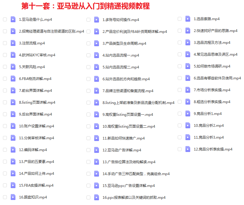 亚马逊开店进阶百度云 亚马逊开店视频教程百度云
