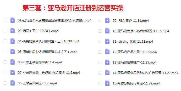 亚马逊开店进阶百度云 亚马逊开店视频教程百度云