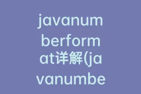 javanumberformat详解(javanumberformat异常)