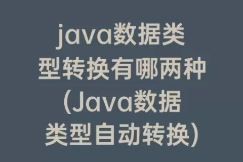 java数据类型转换有哪两种(java数据类型自动转换)