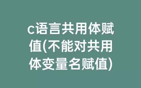 c语言共用体赋值(不能对共用体变量名赋值)
