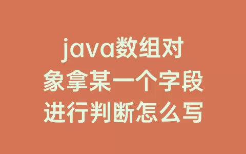 java数组对象拿某一个字段进行判断怎么写
