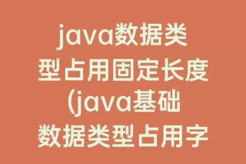 java数据类型占用固定长度(java基础数据类型占用字节)
