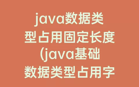 java数据类型占用固定长度(java基础数据类型占用字节)