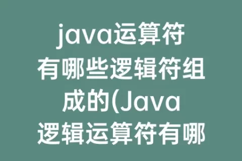 java运算符有哪些逻辑符组成的(java逻辑运算符有哪些)
