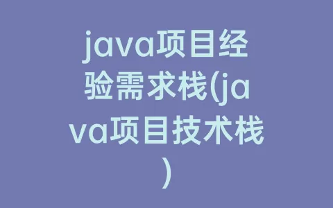 java项目经验需求栈(java项目技术栈)