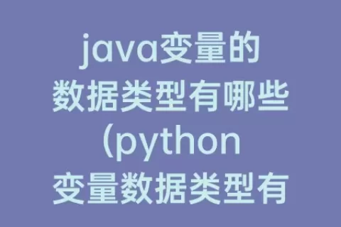 java变量的数据类型有哪些(python变量数据类型有哪些)