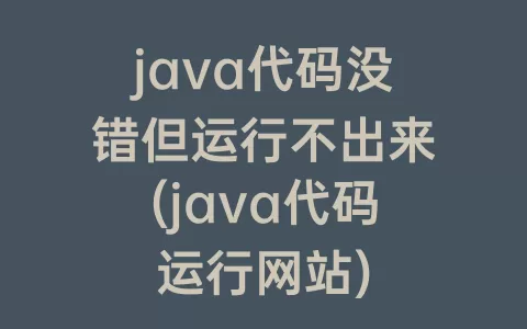 java代码没错但运行不出来(java代码运行网站)