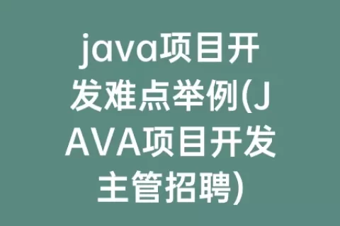 java项目开发难点举例(java项目开发主管招聘)