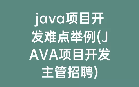 java项目开发难点举例(java项目开发主管招聘)