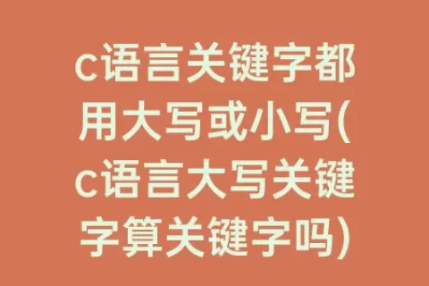c语言关键字都用大写或小写(c语言大写关键字算关键字吗)