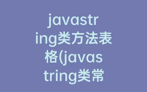 javastring类方法表格(javastring类常用方法)