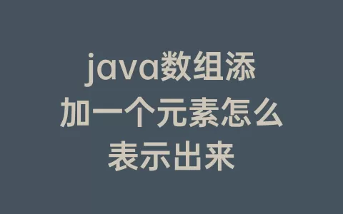 java数组添加一个元素怎么表示出来