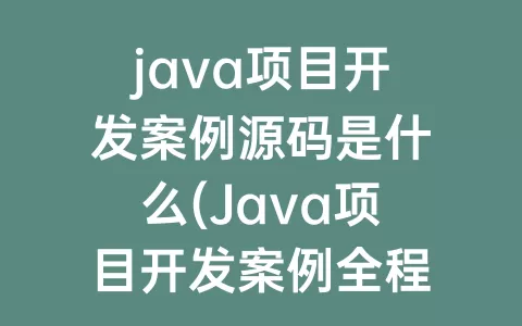 java项目开发案例源码是什么(java项目开发案例全程实录)