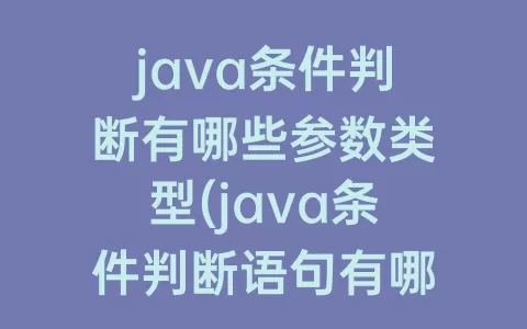 java条件判断有哪些参数类型(java条件判断语句有哪些)