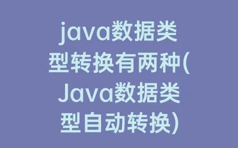 java数据类型转换有两种(java数据类型自动转换)