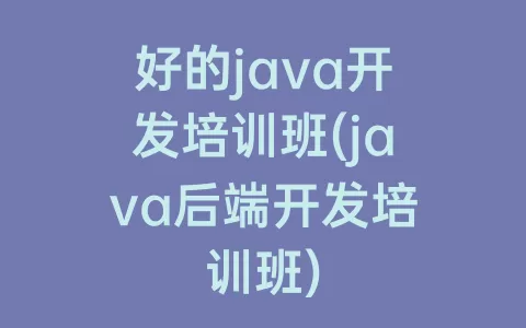 好的java开发培训班(java后端开发培训班)