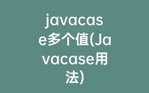 javacase多个值(javacase用法)