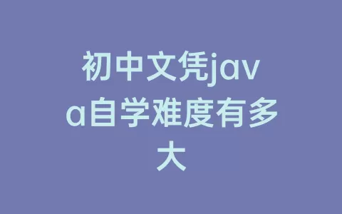 初中文凭java自学难度有多大