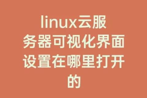 linux云服务器可视化界面设置在哪里打开的