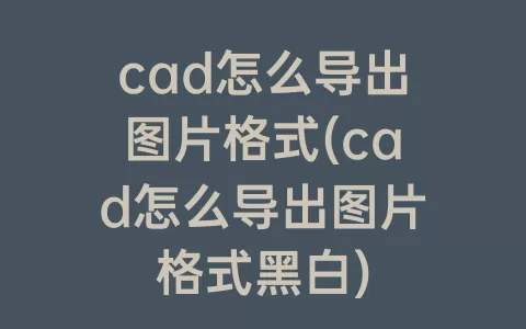 cad怎么导出图片格式(cad怎么导出图片格式黑白)
