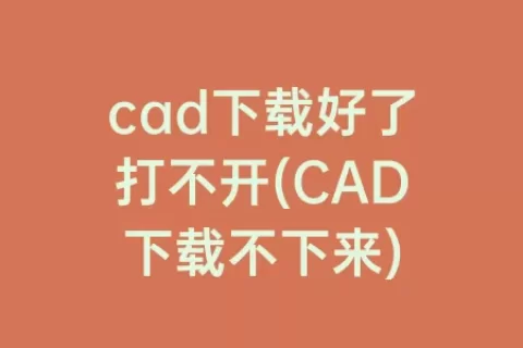 cad下载好了打不开(cad下载不下来)