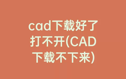 cad下载好了打不开(cad下载不下来)