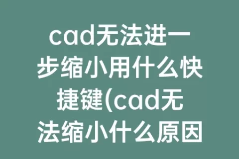 cad无法进一步缩小用什么快捷键(cad无法缩小什么原因)