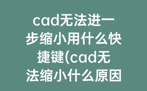 cad无法进一步缩小用什么快捷键(cad无法缩小什么原因)
