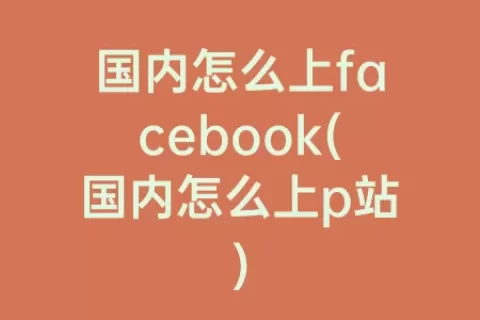 国内怎么上facebook(国内怎么上p站)