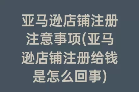亚马逊店铺注册注意事项(亚马逊店铺注册给钱是怎么回事)