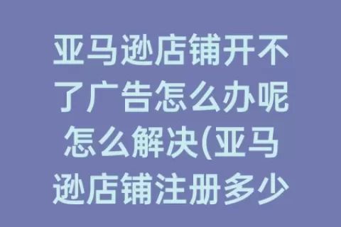 亚马逊店铺开不了广告怎么办呢怎么解决(亚马逊店铺注册多少钱一个)