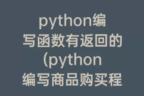 python编写函数有返回的(python编写商品购买程序)