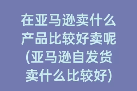 在亚马逊卖什么产品比较好卖呢(亚马逊自发货卖什么比较好)