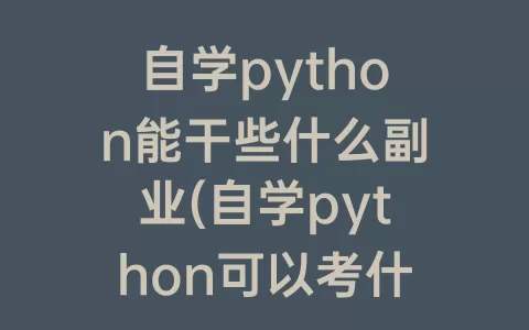 自学python能干些什么副业(自学python可以考什么证)