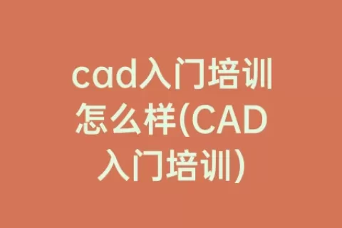 cad入门培训怎么样(cad入门培训)