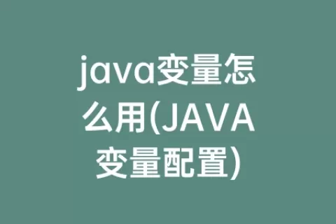 java变量怎么用(java变量配置)