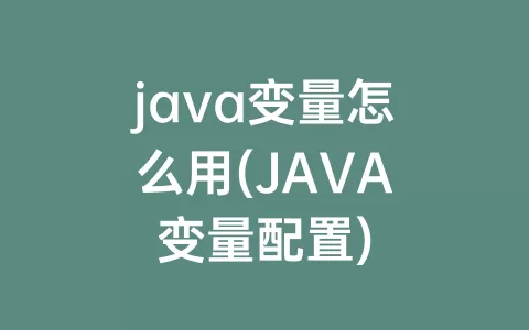 java变量怎么用(java变量配置)