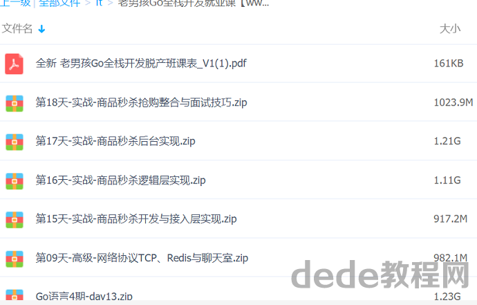 golang语言全栈开发脱产班视频教程 go语言全栈开发就业课程百度云资源