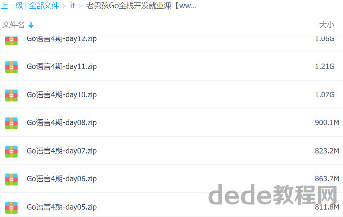 golang语言全栈开发脱产班视频教程 go语言全栈开发就业课程百度云资源