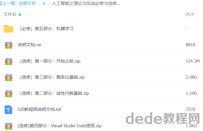 ai人工智能高阶毕业班课程-人工智能必修课与选修课完美结合百度网盘分享