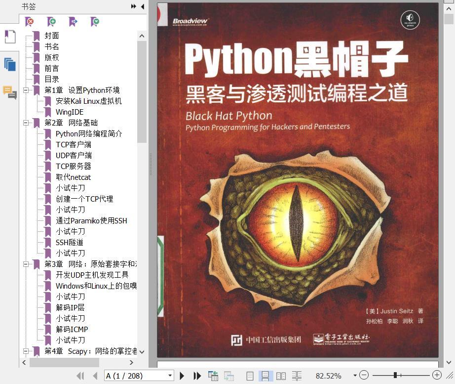 python教程黑帽子 黑客与渗透测试编程之道pdf电子书籍下载百度网盘